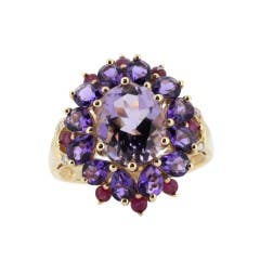 Cirari Couture Jewels Amethyst and Amethyst|Ruby|Diamond Ring in 14K