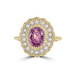 EFFY Pink Sapphire and Diamond Ring in 14K Yellow Gold