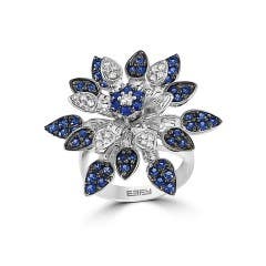 EFFY Sapphire and Diamond Flower Bloom Ring in 14K