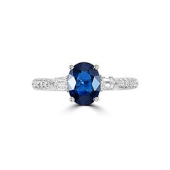 EFFY Sapphire and Diamond Ring in 18K White Gold